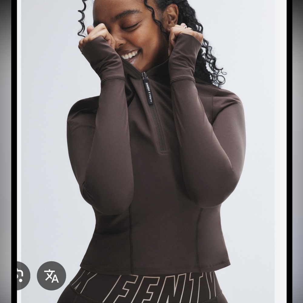 Savage X Fenty Brown Zip-Up Top
